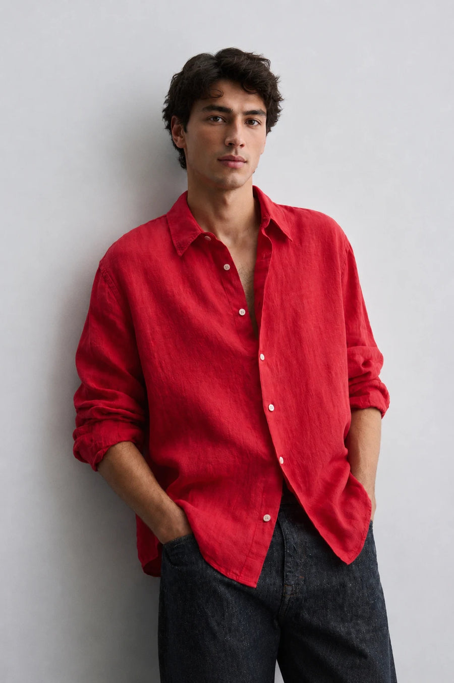 Linen Shirt - Brick Red