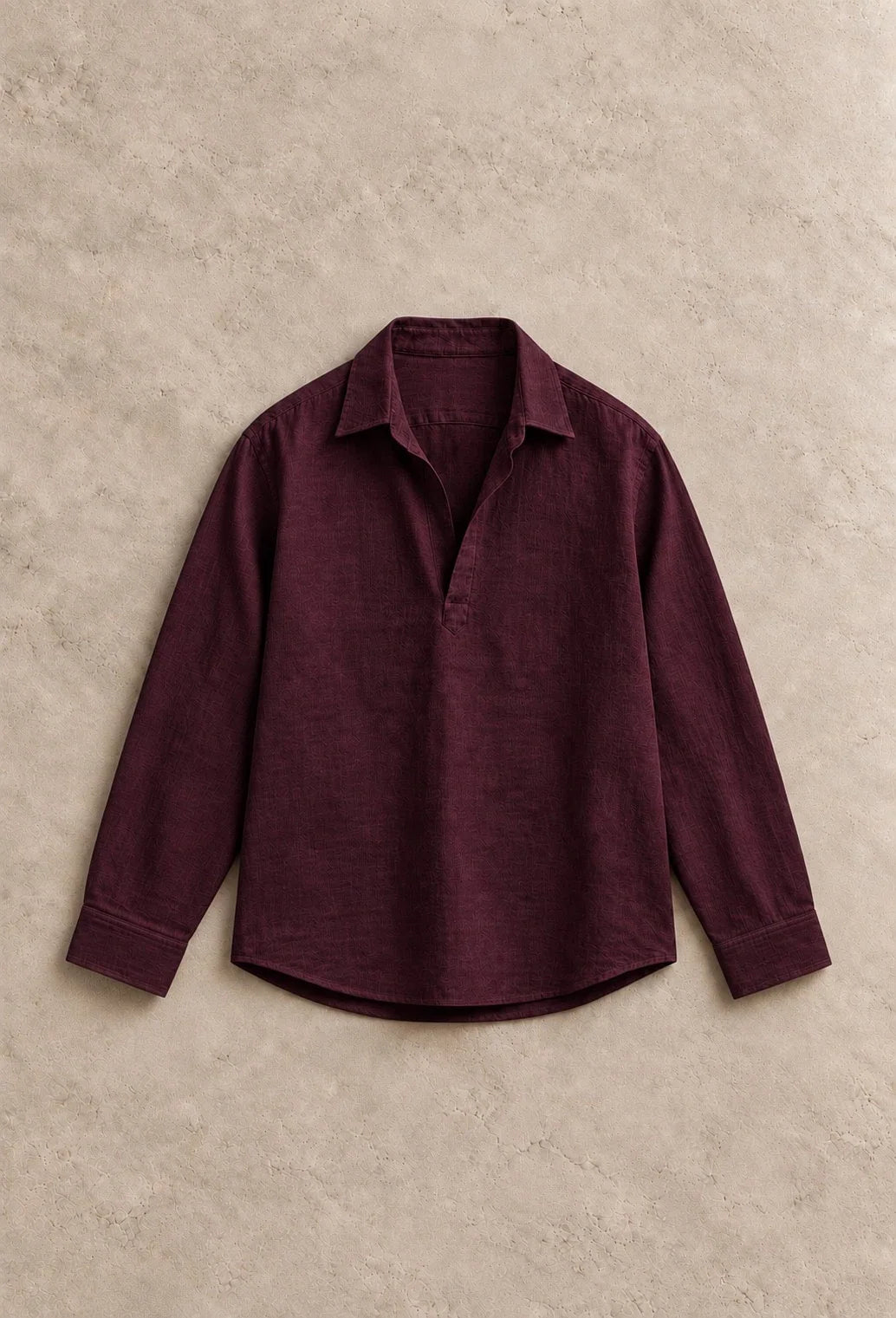 Kurta Linen Shirts - Wine Red
