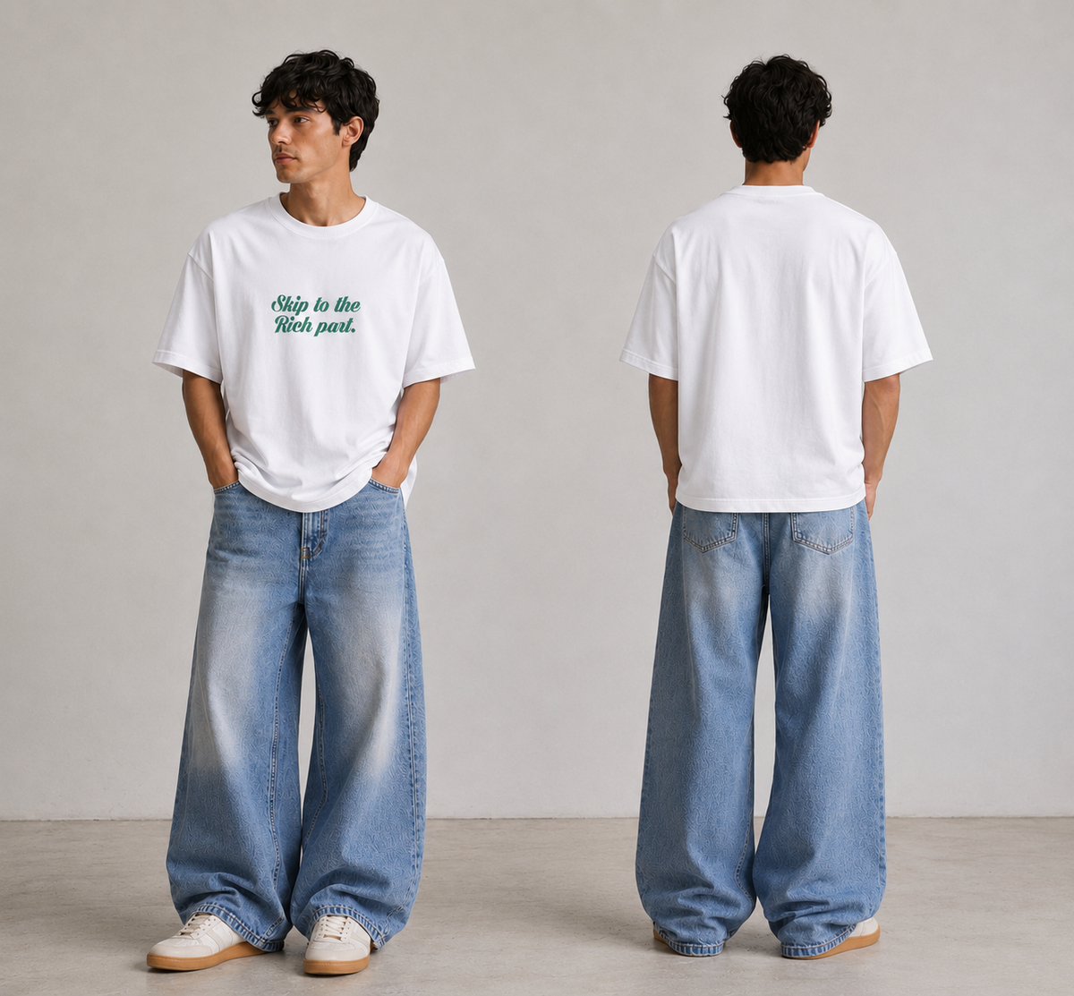 ⁠Rich White Oversized Tshirt