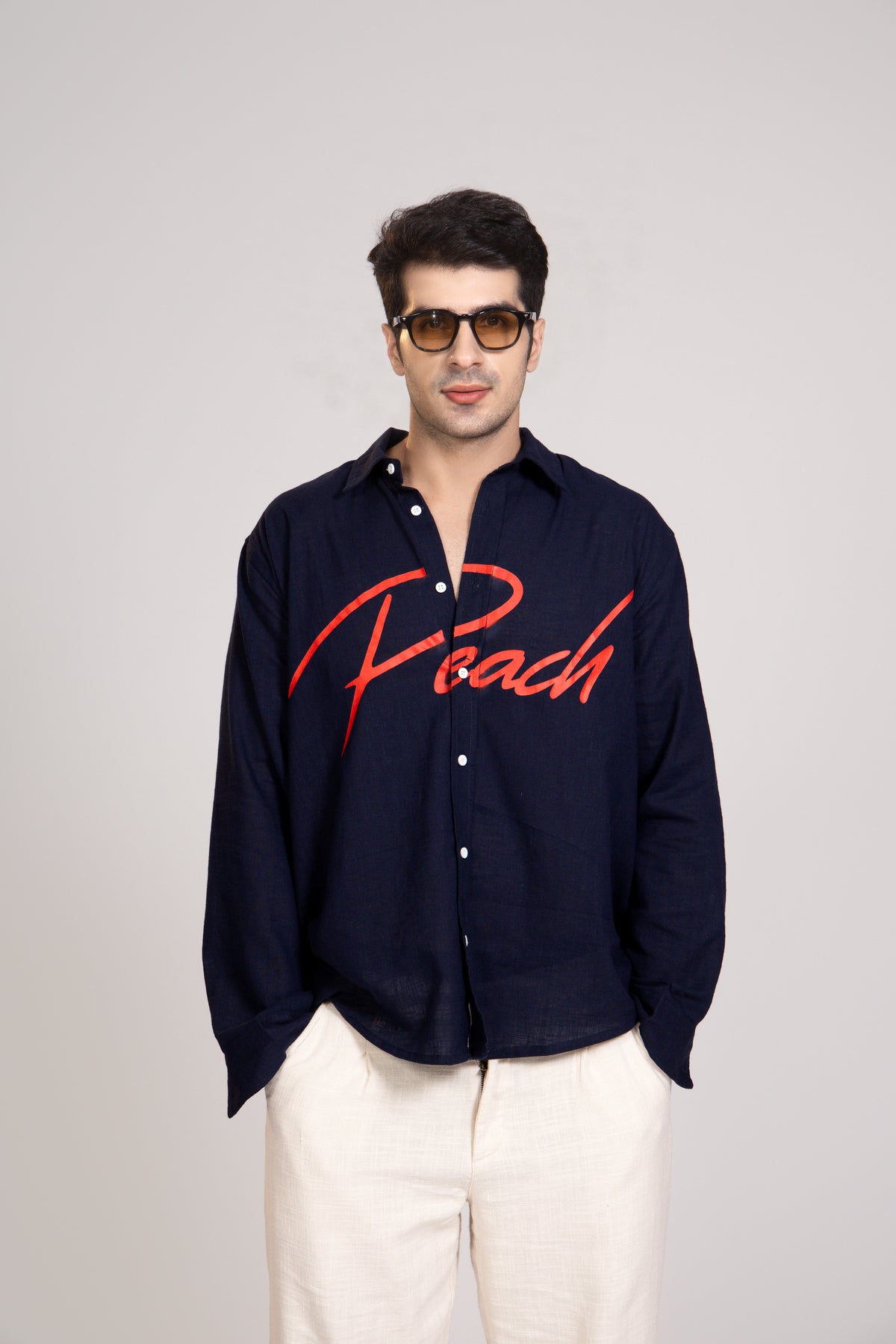 Peach Linen Shirt