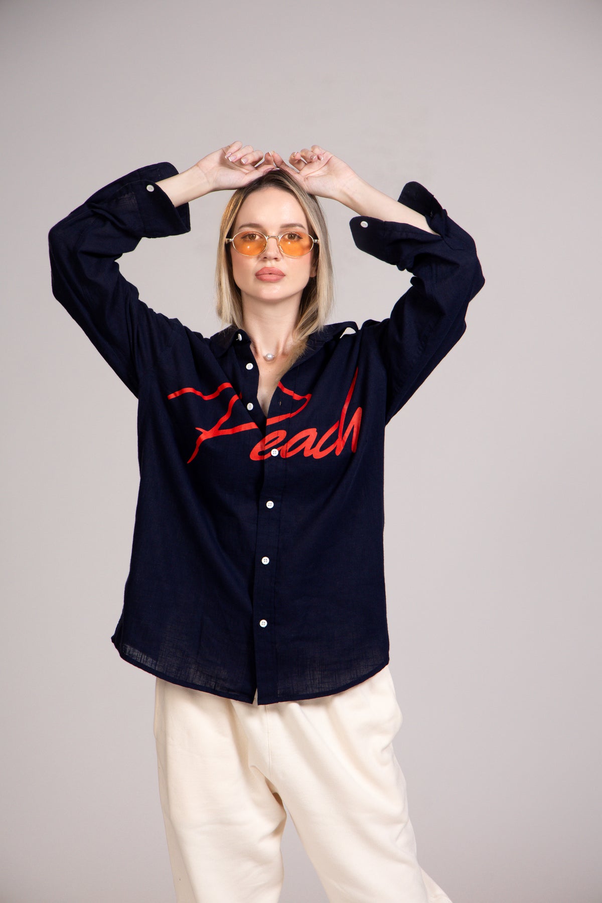 Peach Linen Shirt