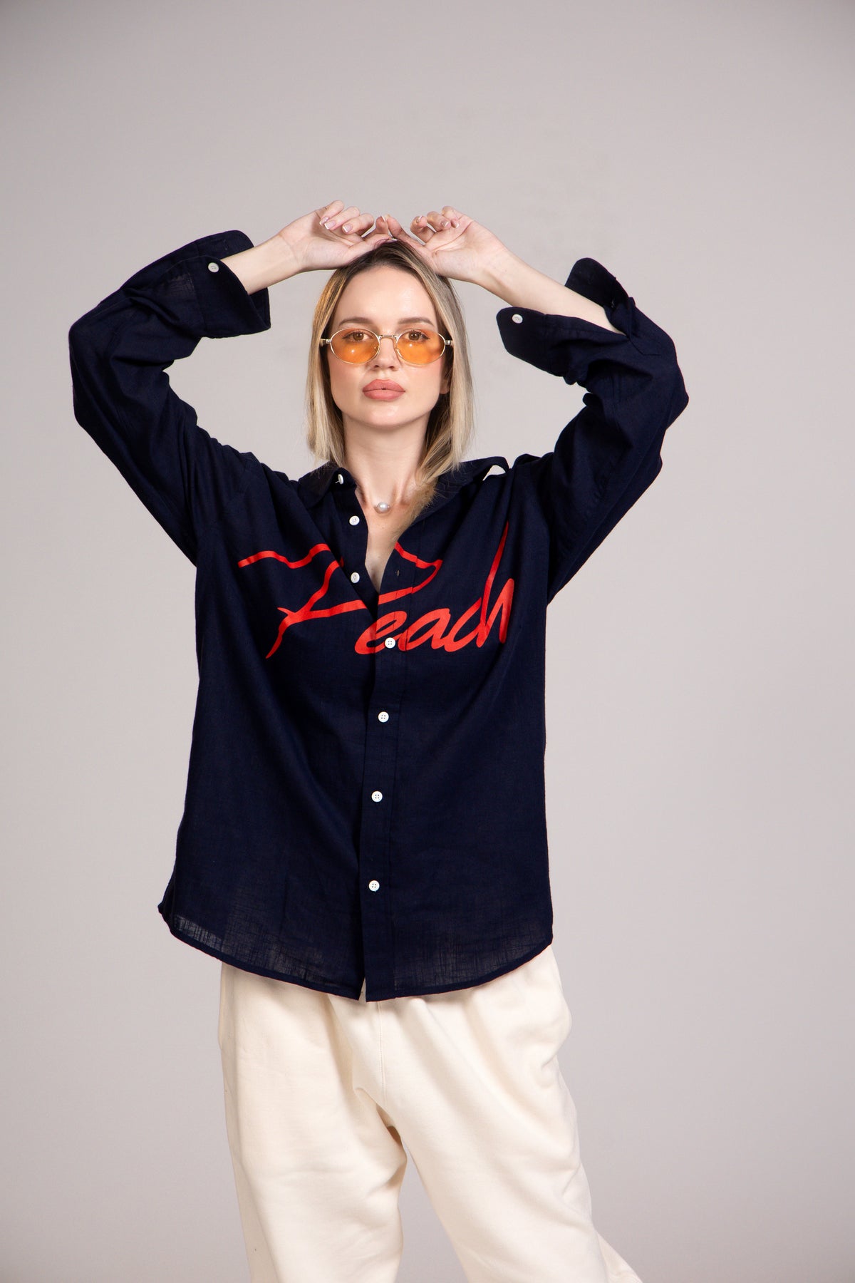 Linen Shirts - Peach