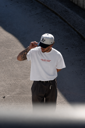 ⁠Therapist White Oversized Tshirt