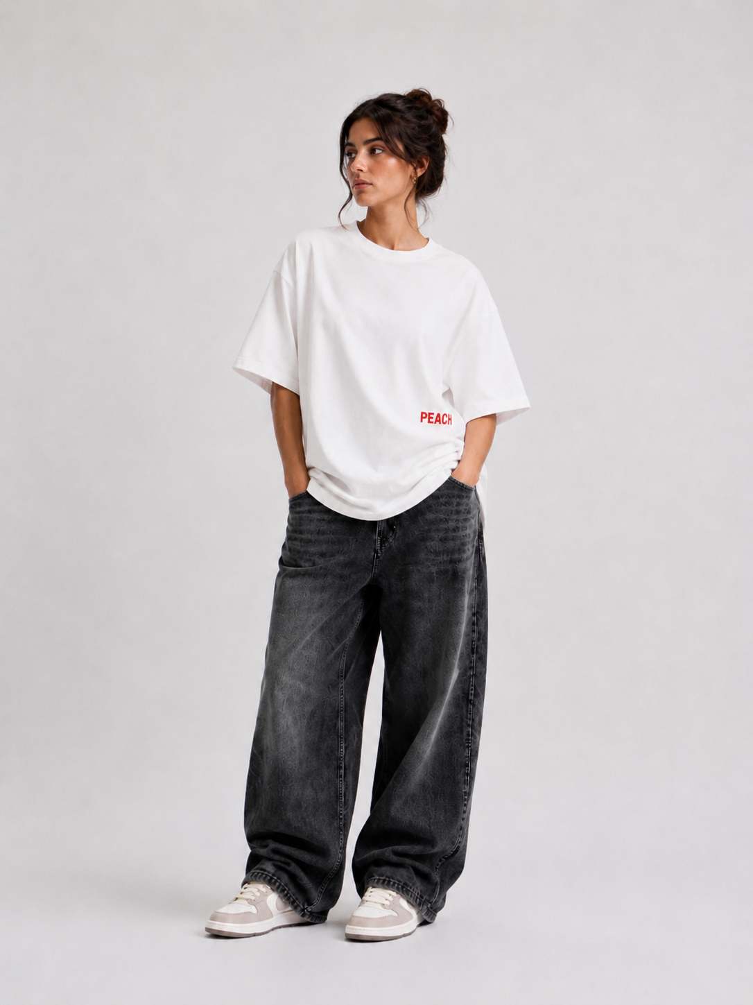 ⁠Boyfriend White Oversized Tshirt