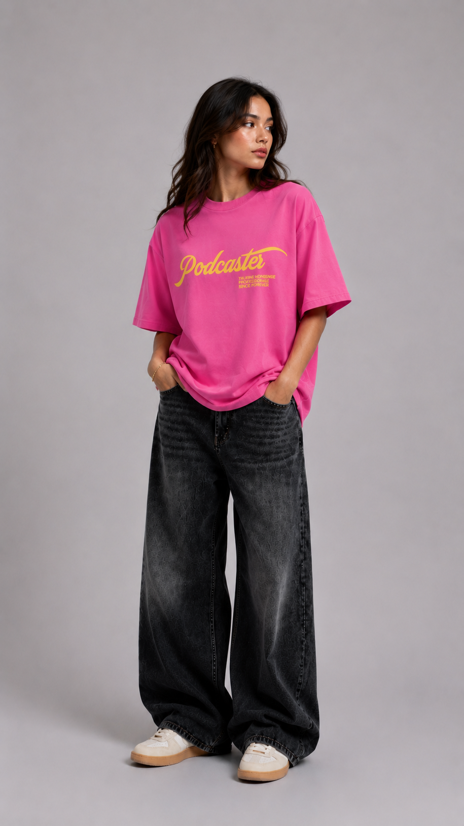 ⁠Podcast Pink Oversized Tshirt