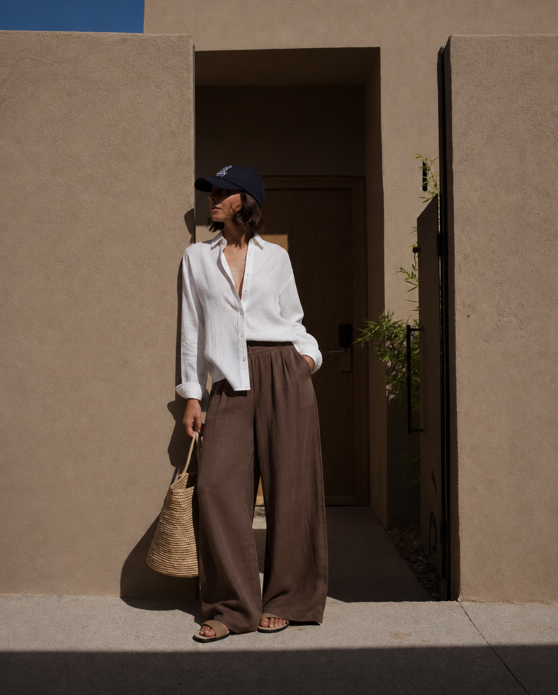 Offwhite Textured Linen Shirt
