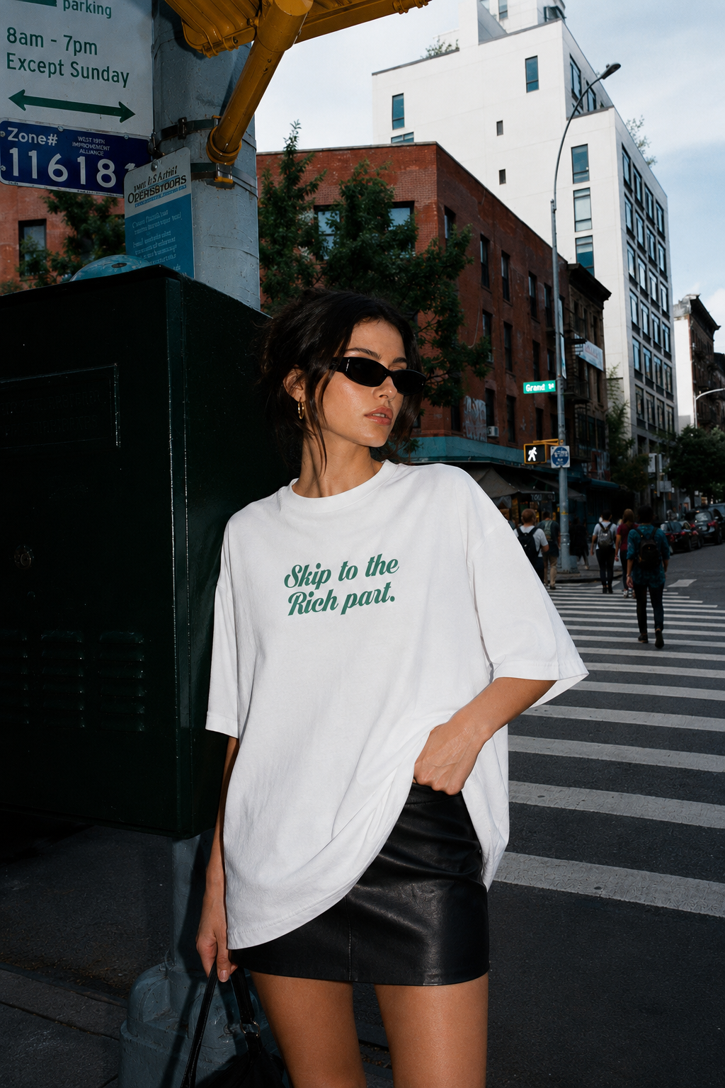 ⁠Rich White Oversized Tshirt