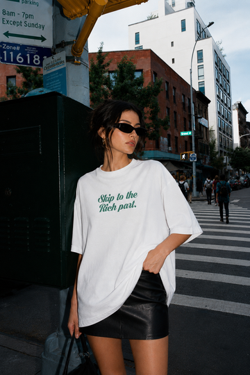 ⁠Rich White Oversized Tshirt