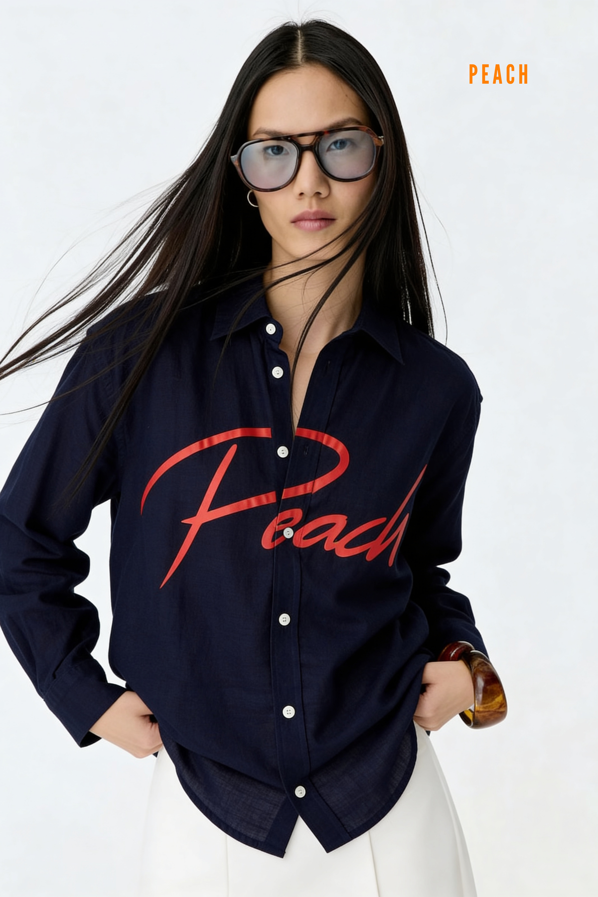 Peach Linen Shirt