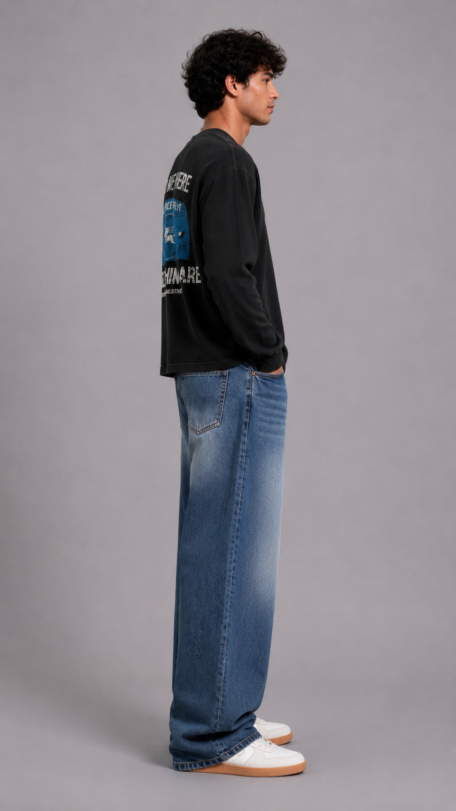 Free Spirit Black Washed Waffle Tshirt
