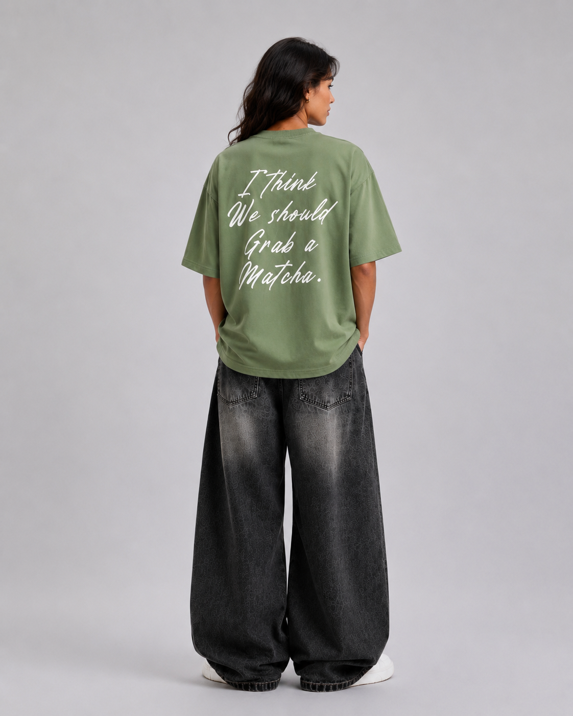 ⁠Matcha Green Oversized Tshirt