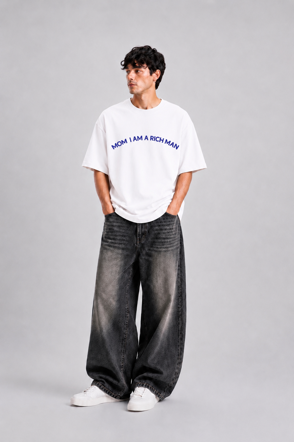 ⁠Rich Man White Oversized Tshirt