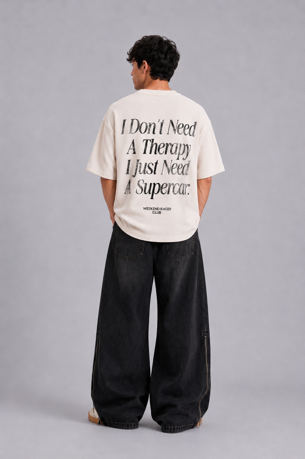 Therapy Offwhite Washed Waffle Tshirt