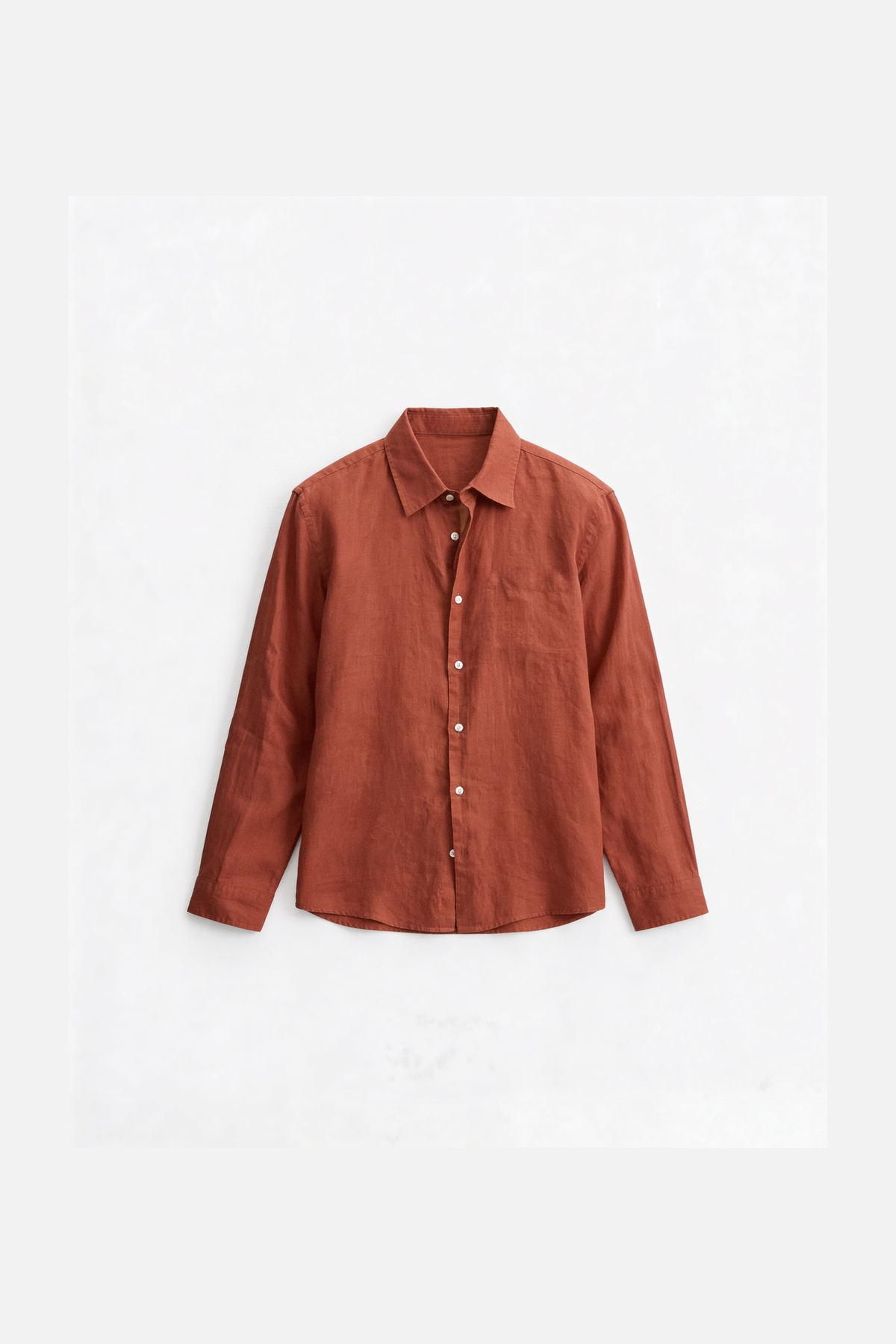 Peach Brown Linen Shirt