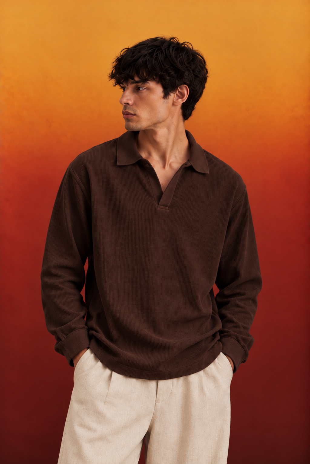 Washed Waffle Full Sleeve T-Shirts