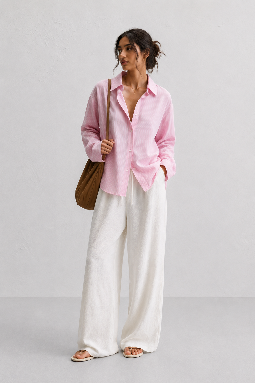 Pink Stripe Linen Shirt