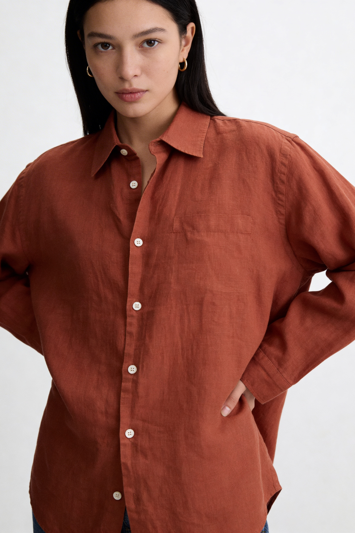 Linen Shirts - Brown