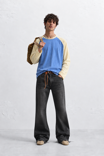 Blue Yellow Baseball Tee