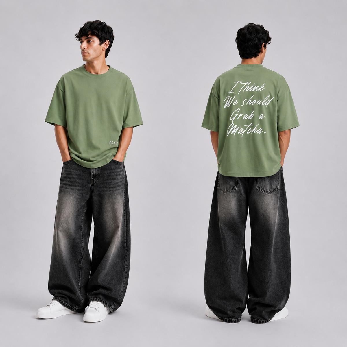 ⁠Matcha Green Oversized Tshirt