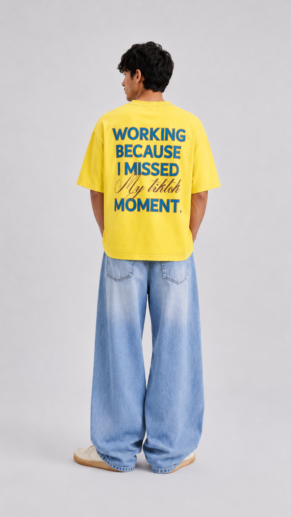 ⁠Tiktok Yellow Oversized Tshirt