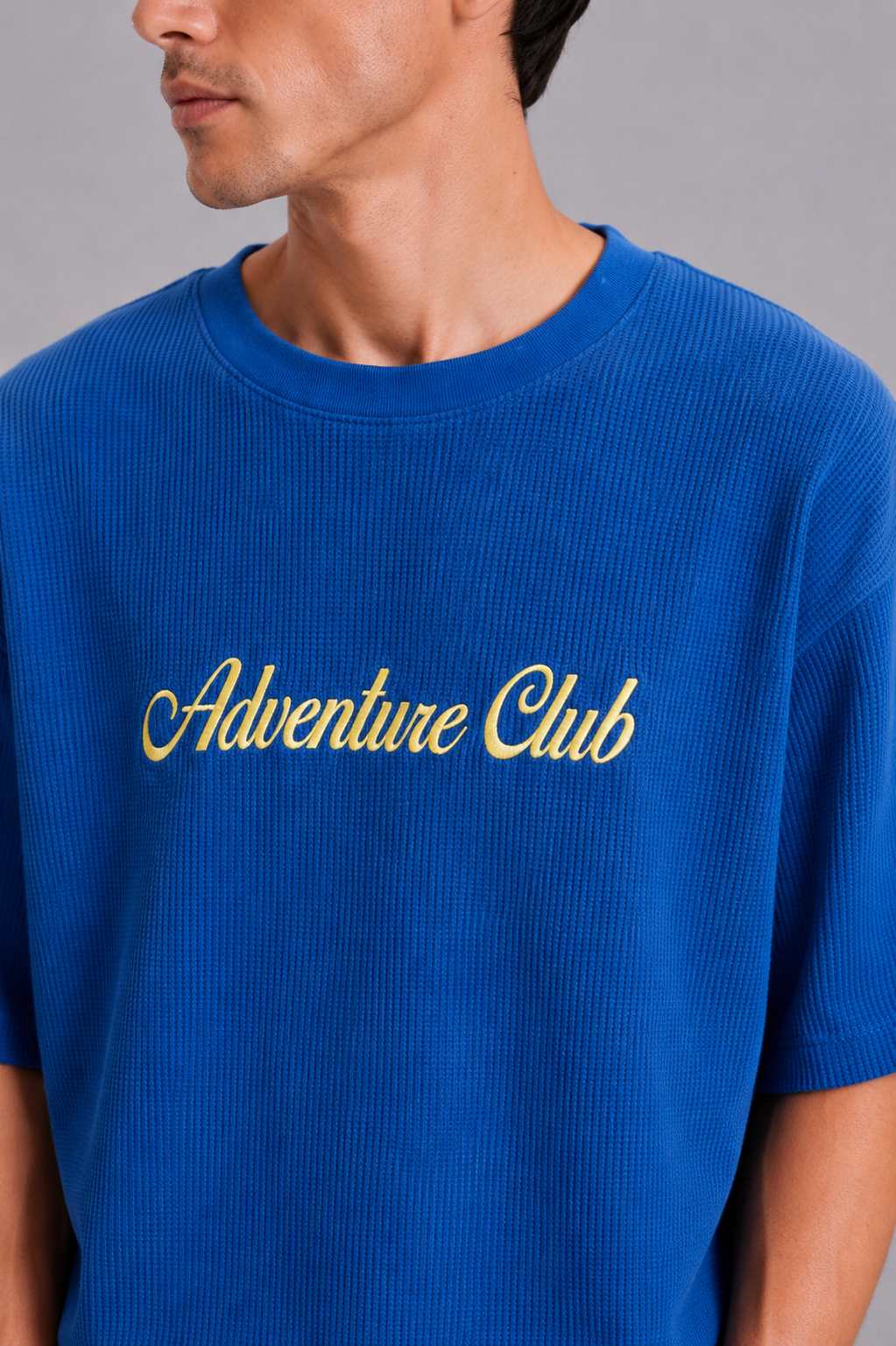 Weird Cobalt Blue Washed Waffle Tshirt