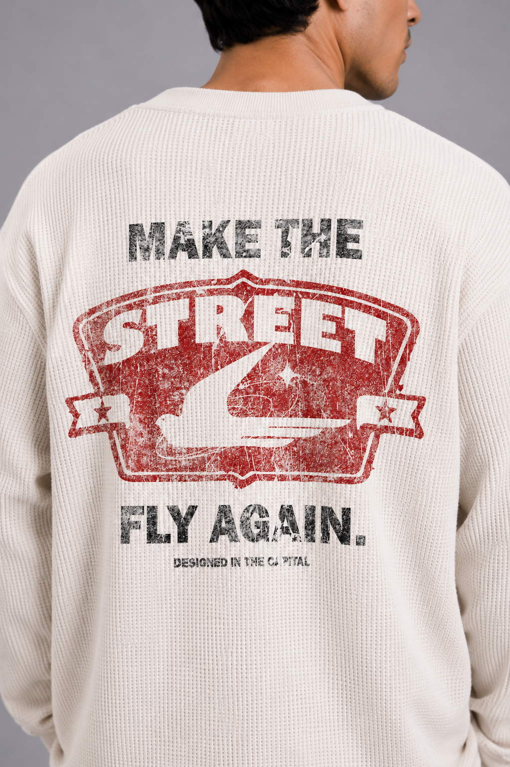 Street Offwhite Washed Waffle Tshirt