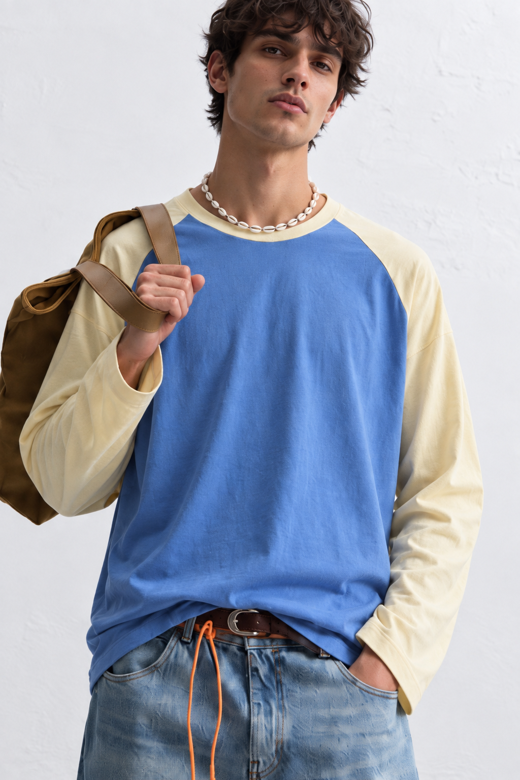 Blue Yellow Baseball Tee
