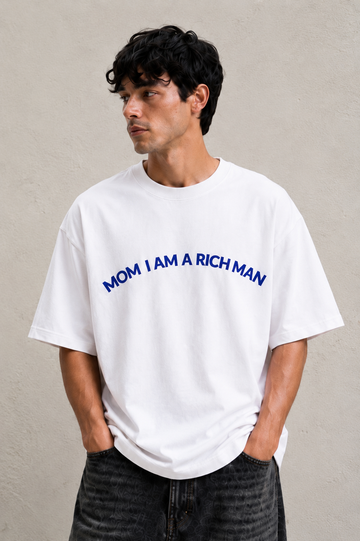 ⁠Rich Man White Oversized Tshirt