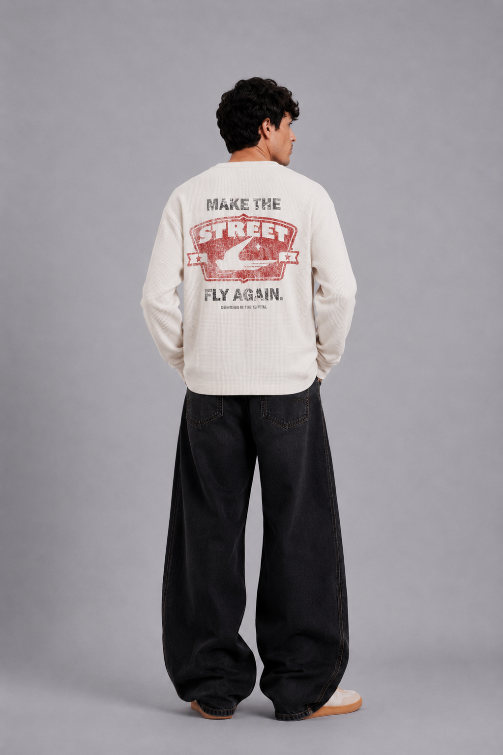 Street Offwhite Washed Waffle Tshirt