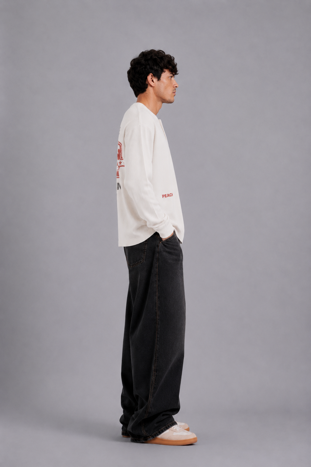 Street Offwhite Washed Waffle Tshirt