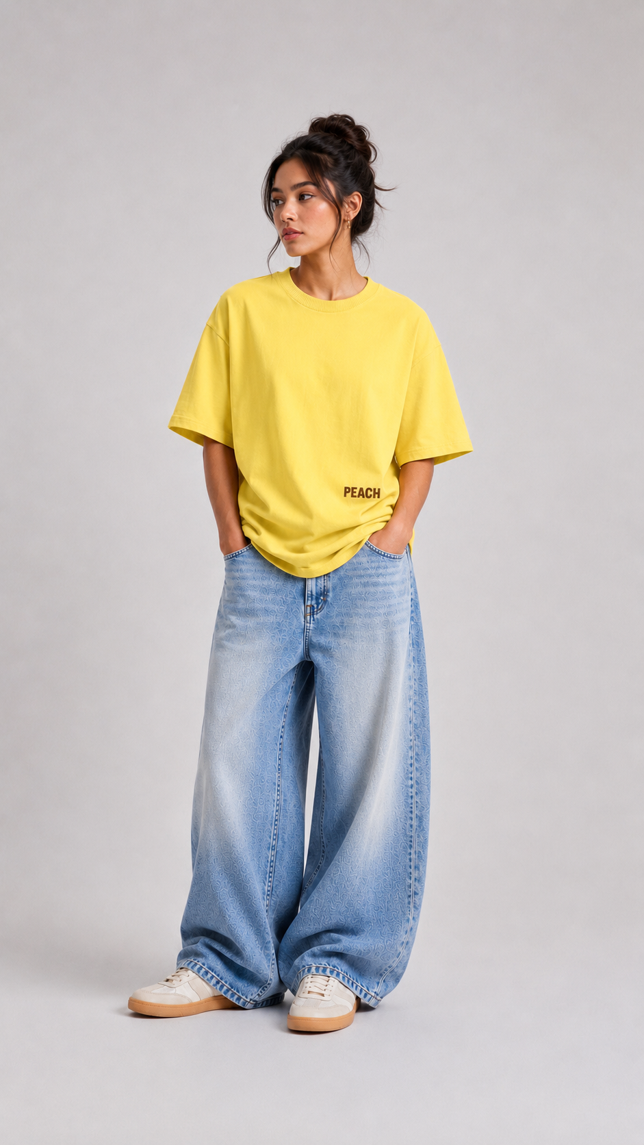 ⁠Tiktok Yellow Oversized Tshirt