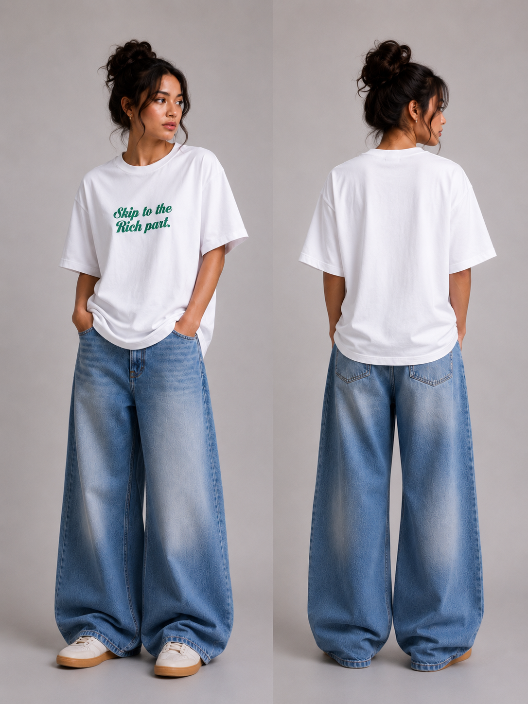 ⁠Rich White Oversized Tshirt