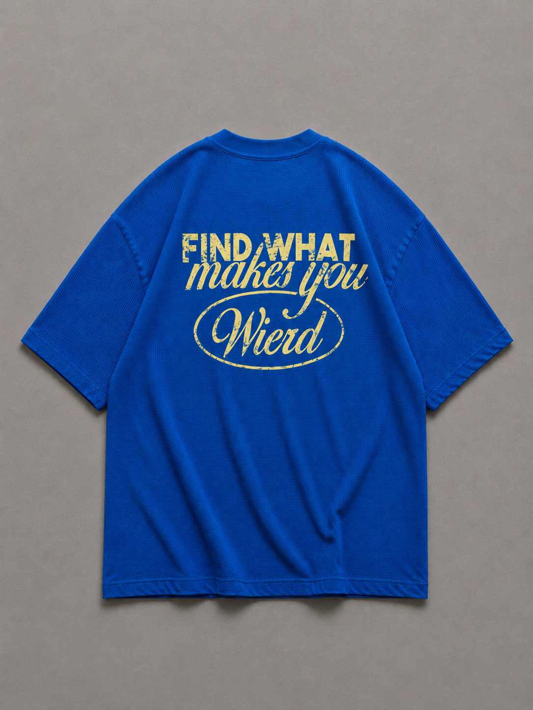 Weird Cobalt Blue Washed Waffle Tshirt