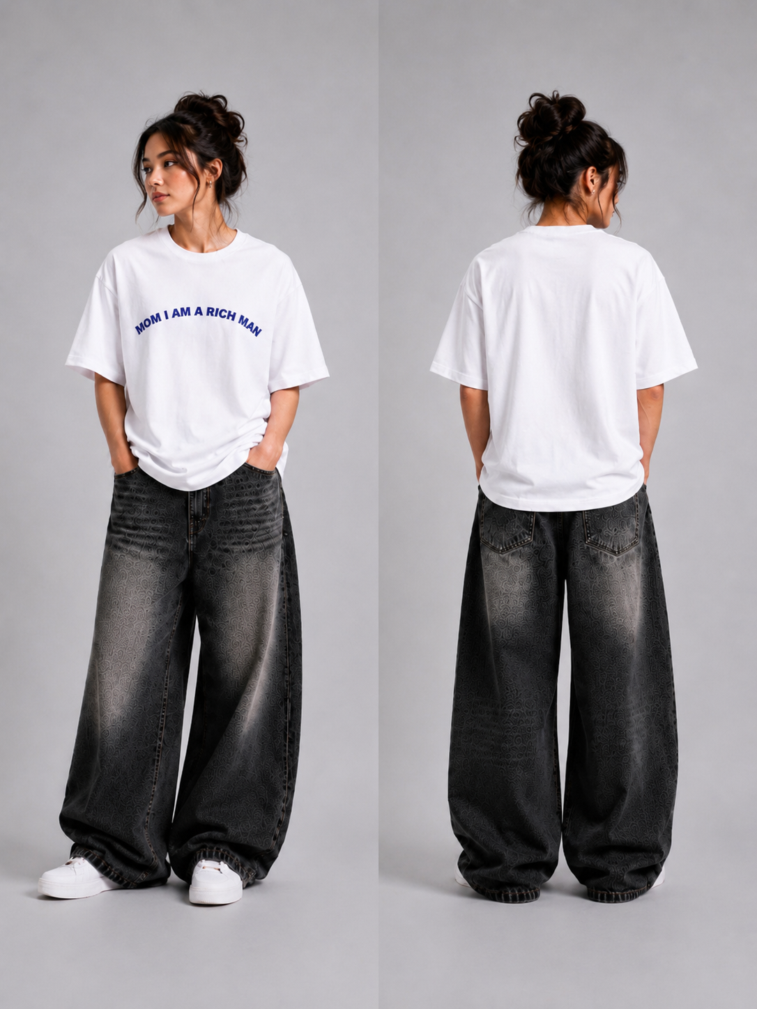 ⁠Rich Man White Oversized Tshirt