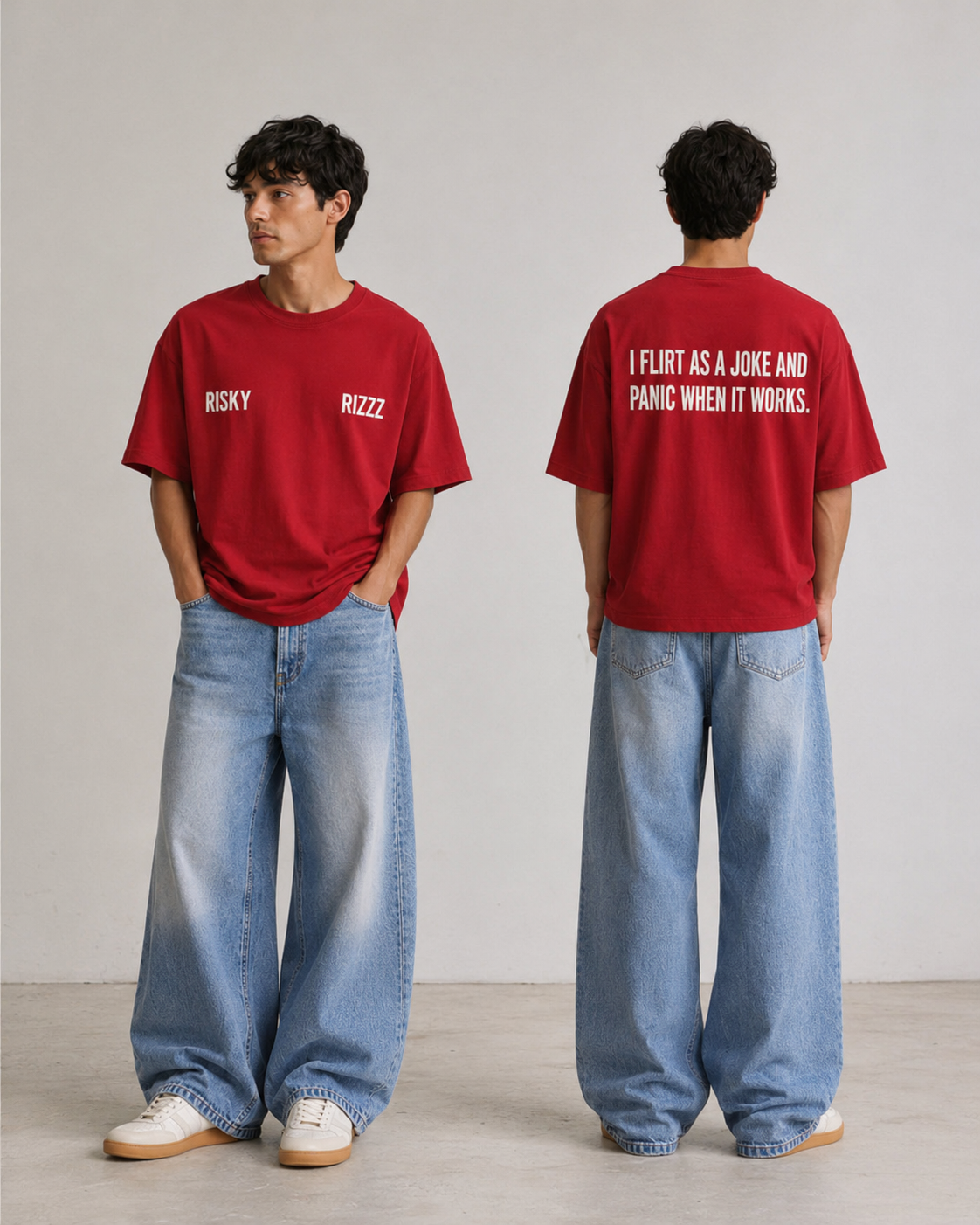 ⁠Flirty Red Oversized Tshirt