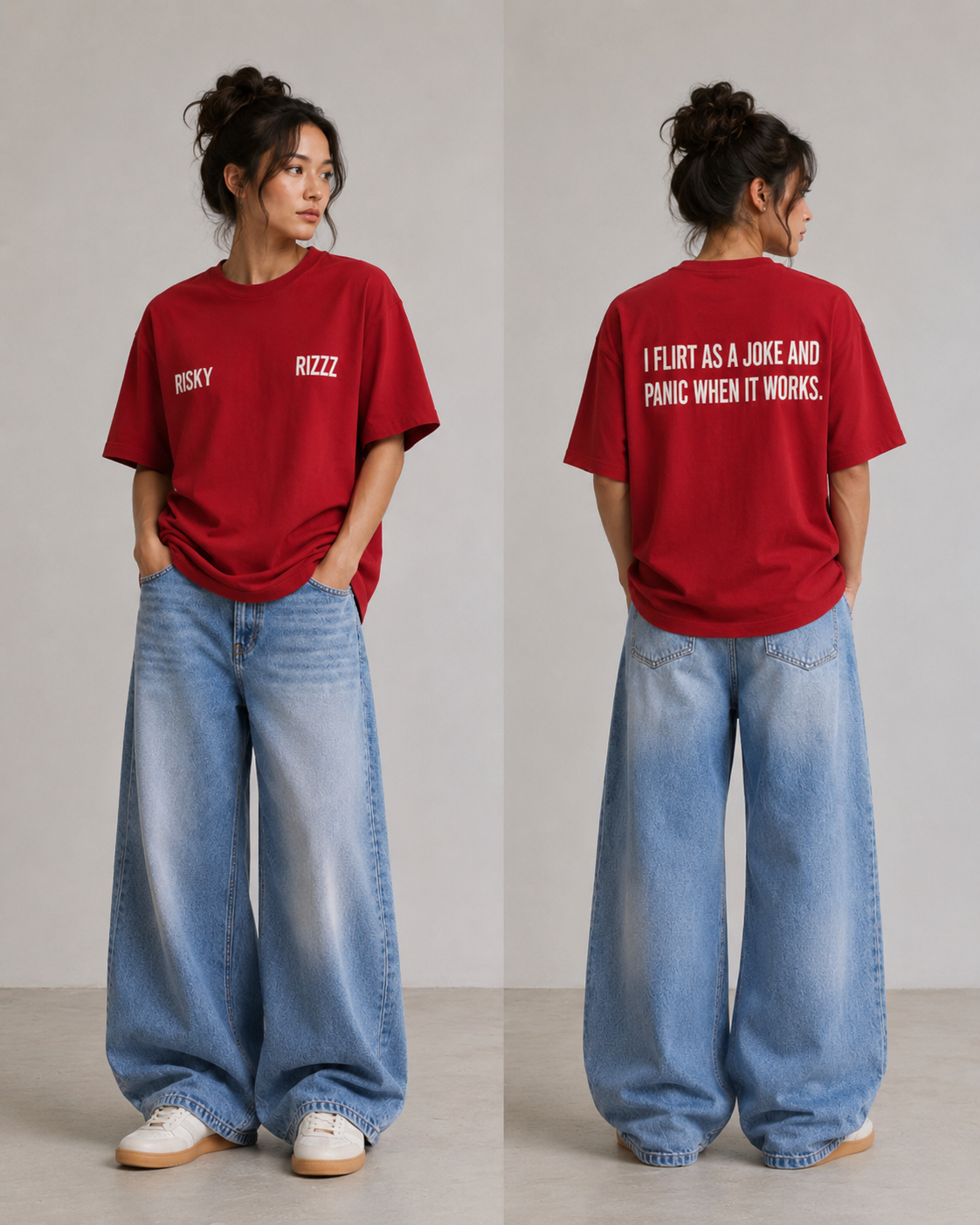 ⁠Flirty Red Oversized Tshirt