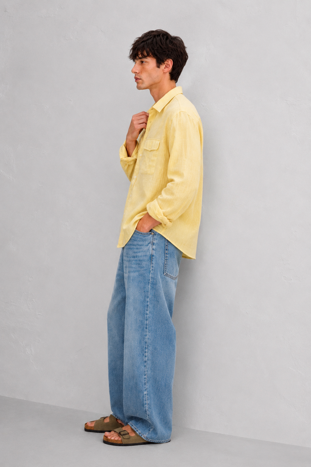 Lemon Yellow Linen Shirt