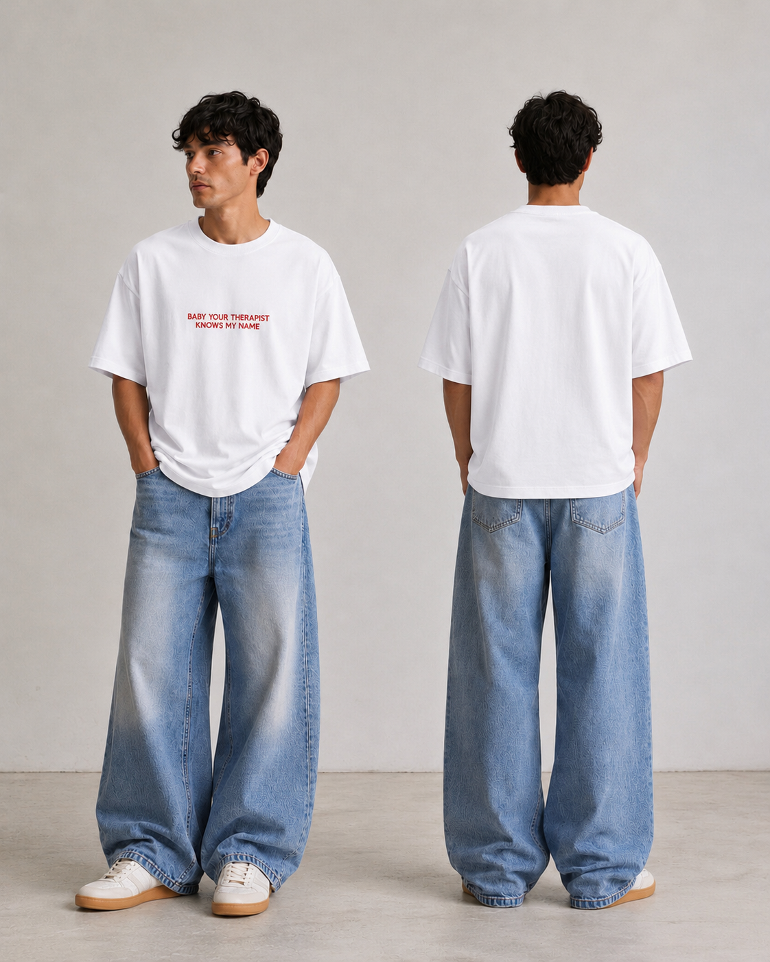 ⁠Therapist White Oversized Tshirt