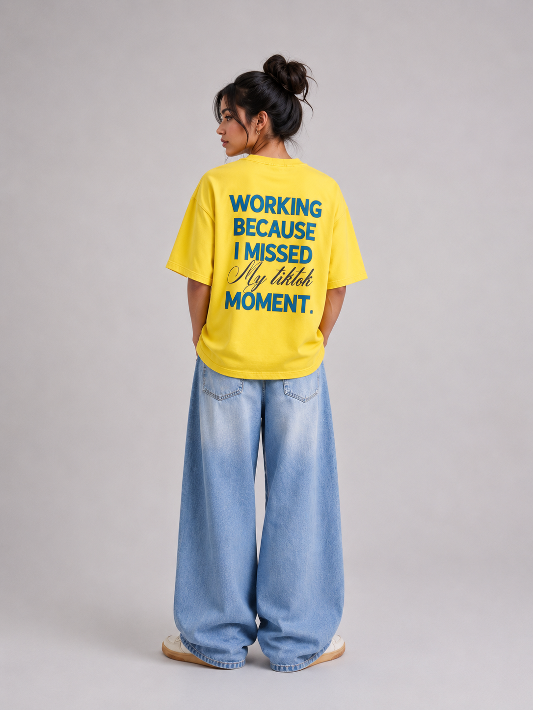 ⁠Tiktok Yellow Oversized Tshirt