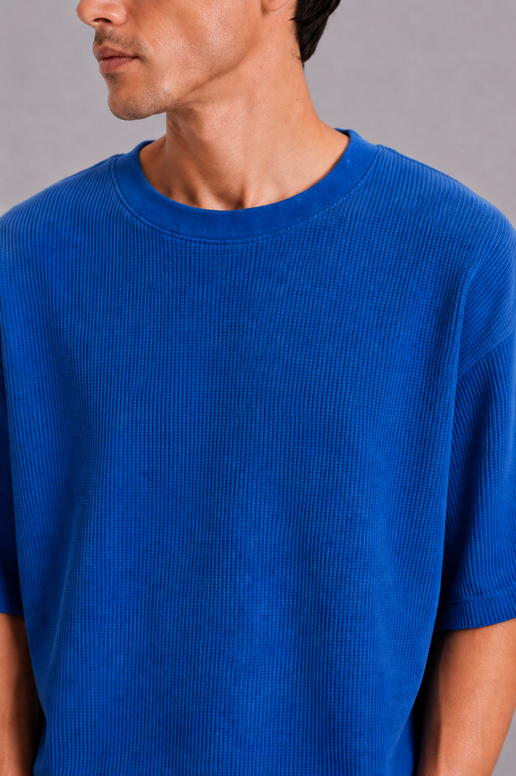 Cobalt Blue Washed Waffle Tshirt