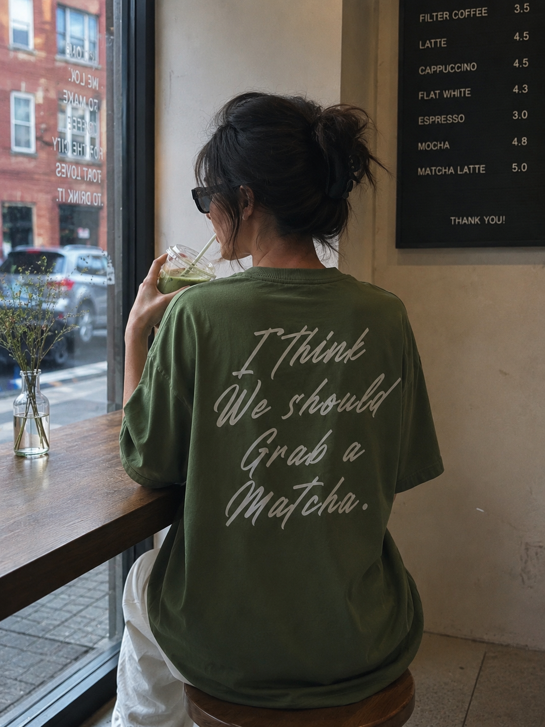 ⁠Matcha Green Oversized Tshirt