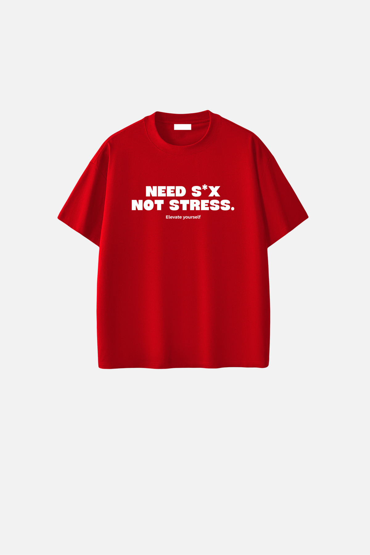 Oversized Graphic Soft Touch T-Shirt - Destress Red