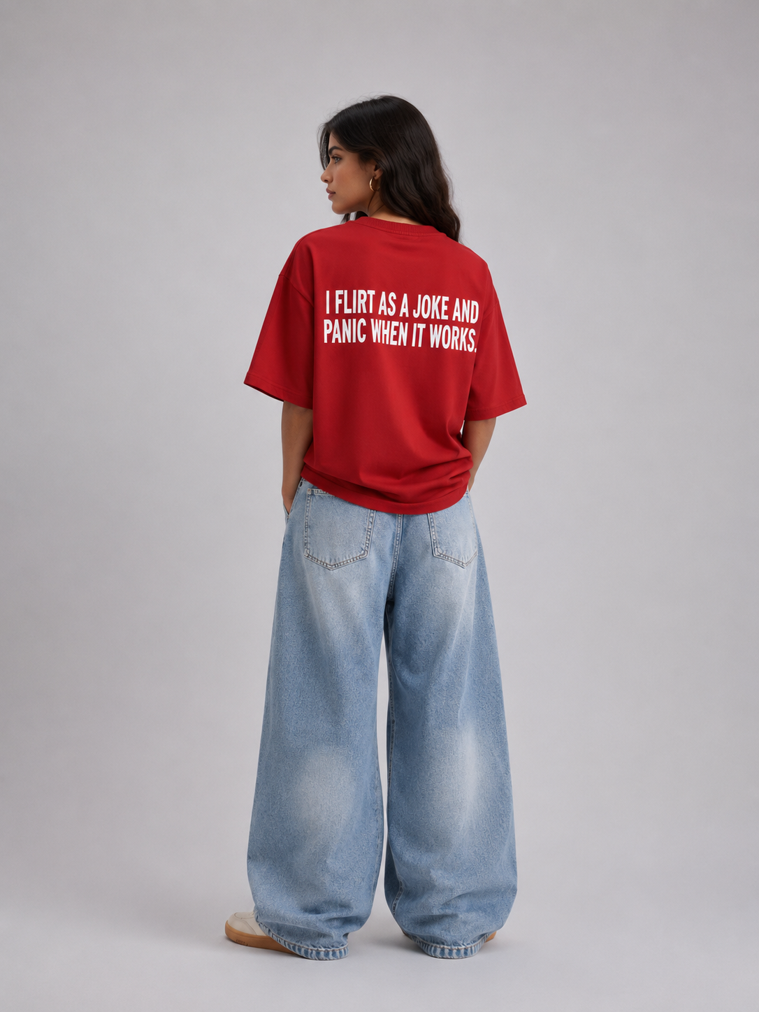 ⁠Flirty Red Oversized Tshirt