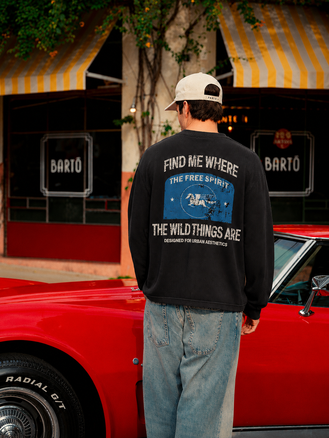 Free Spirit Black Washed Waffle Tshirt