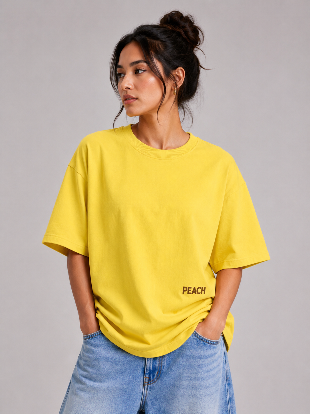 ⁠Tiktok Yellow Oversized Tshirt