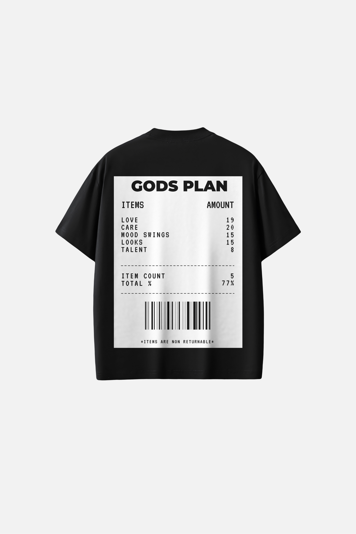 Oversized Graphic Soft Touch T-Shirt - Godsplan Black