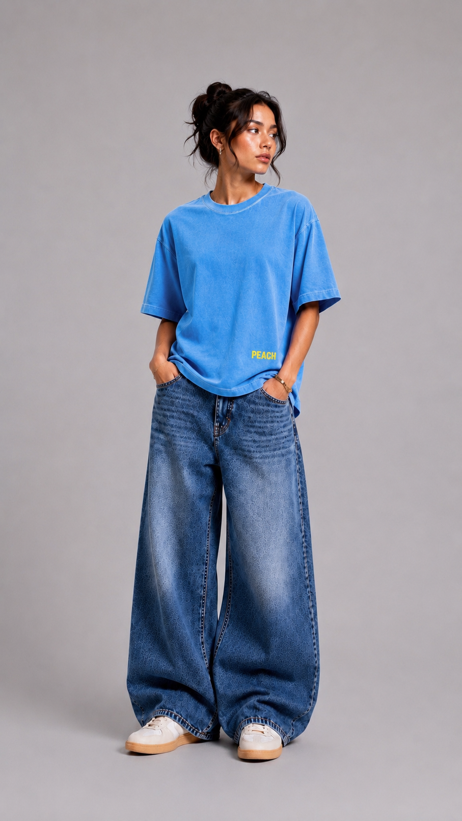⁠Free Thinking Blue Oversized Tshirt