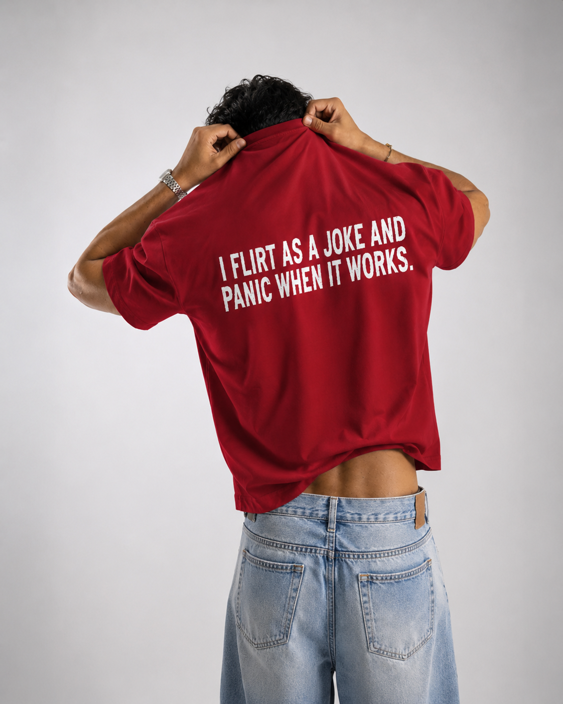 ⁠Flirty Red Oversized Tshirt