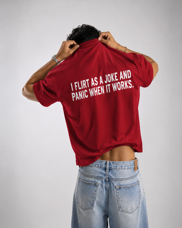 ⁠Flirty Red Oversized Tshirt
