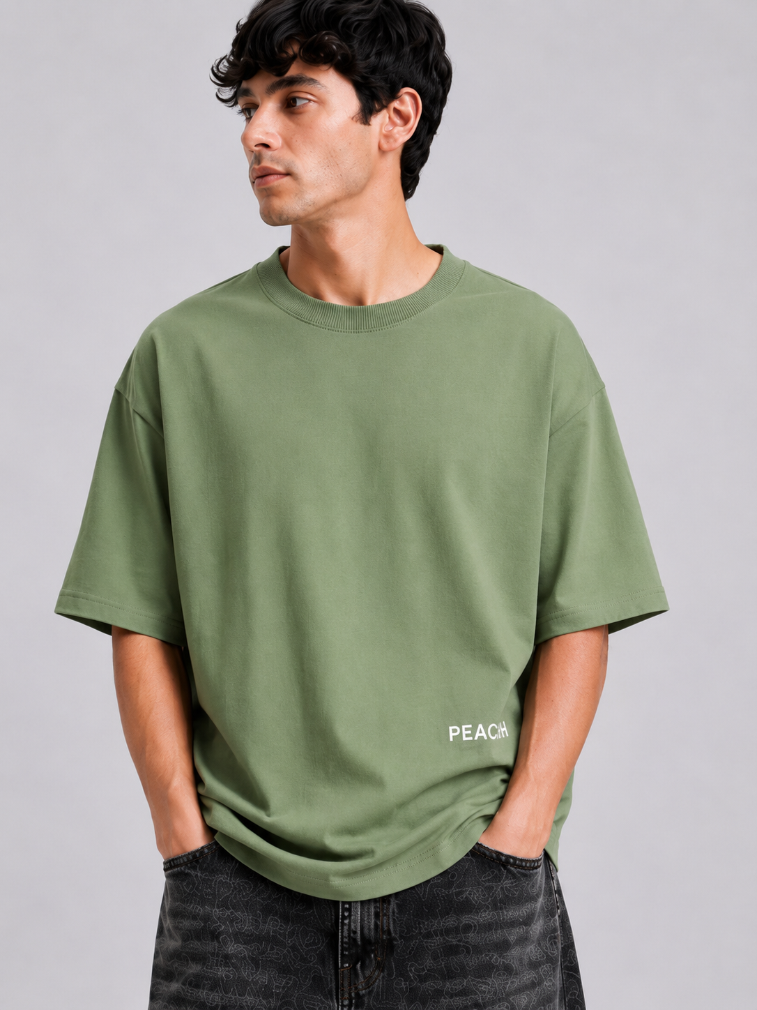 ⁠Matcha Green Oversized Tshirt